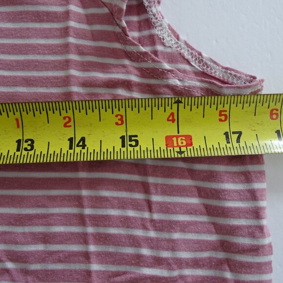 Cest La Vie Pink White Striped Cap Sleeve Top Women Size M Pullover - Picture 6 of 7